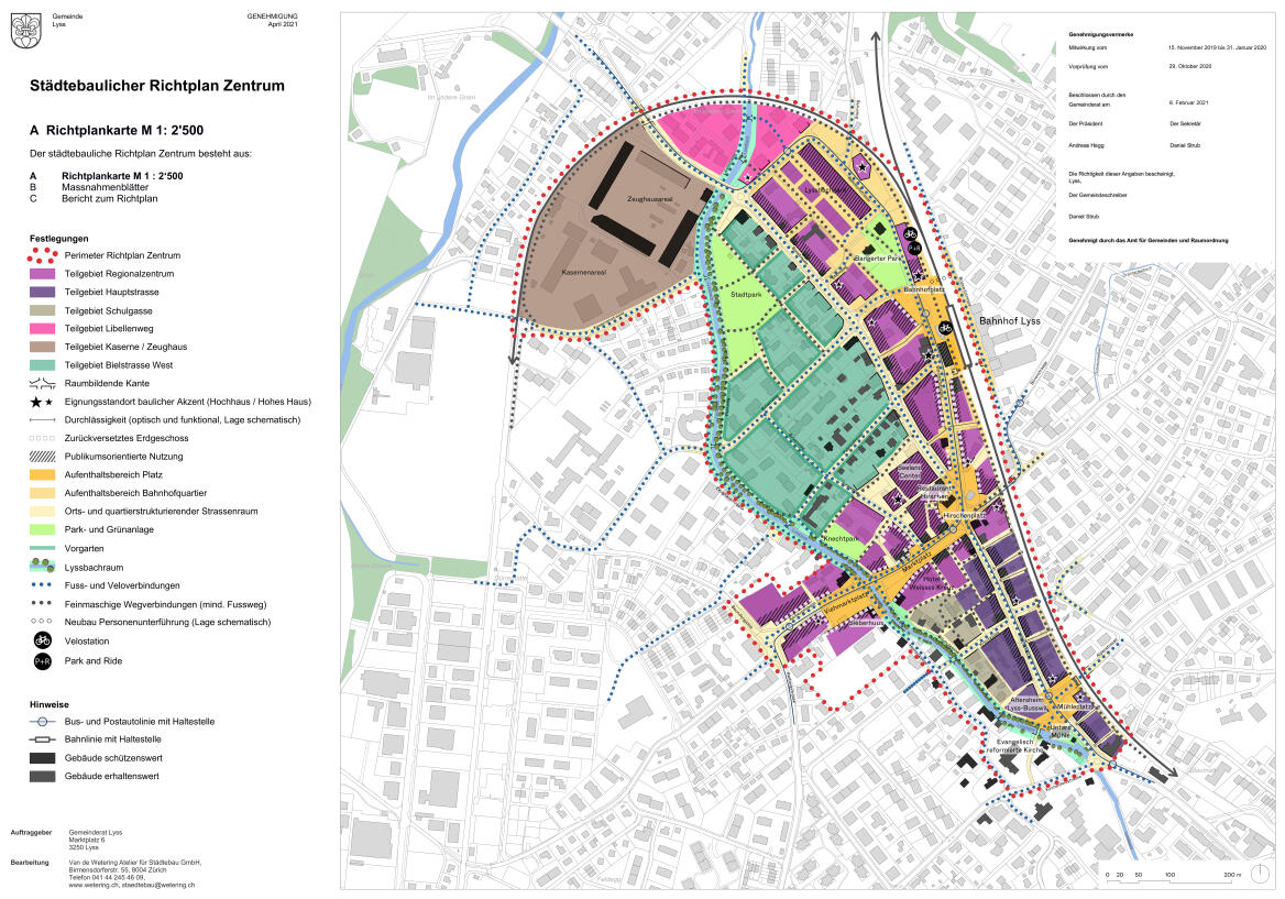 Lyss Staedtebaulicher RP Zentrum Richtplankarte 210330 